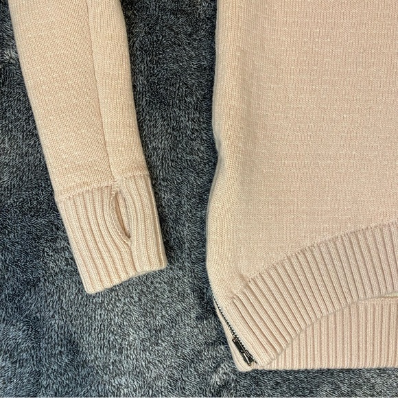 [XS] Lululemon Merino Wool Pink Crew Neck Sweater with Side Zippers - Picture 5 of 8